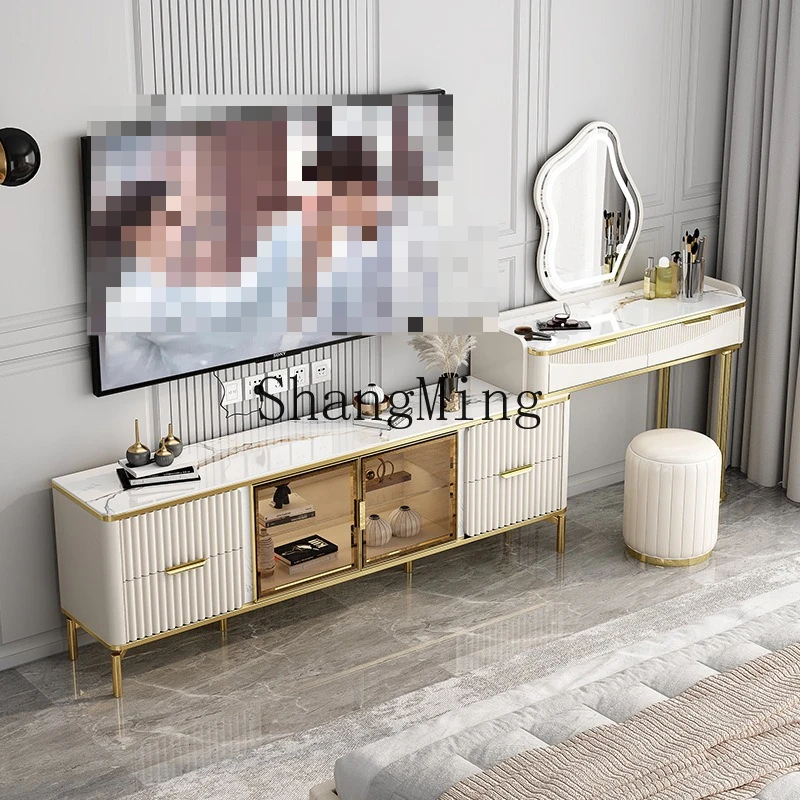 

FG light luxury rock slab dresser multi-functional large-capacity locker bedroom makeup table TV cabinet integrated