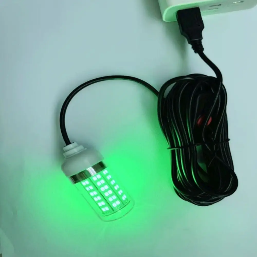 Image of 5V USB Unterwasser-Fischköderlampe 4 Farben Lichter IP68 Wasserdicht Tauchfähiges Fischfinder-Licht Tragbar Multifunktional