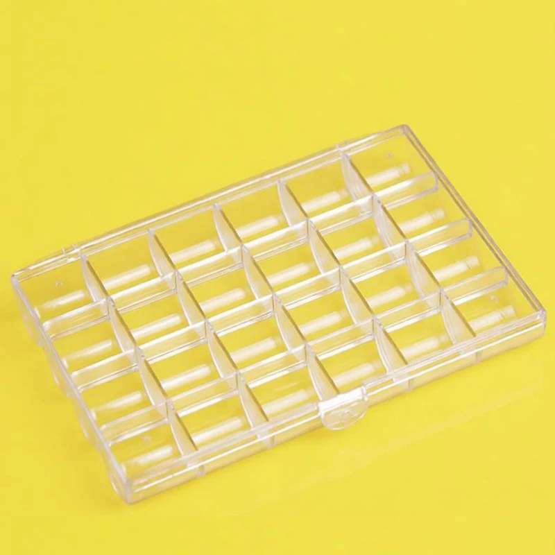 

24 Grids Nail Art Sotrage Box Case Rhinestones Gems Jewelry Beads PlasticEContainer Nails Empty Container DIY Manicure Tools