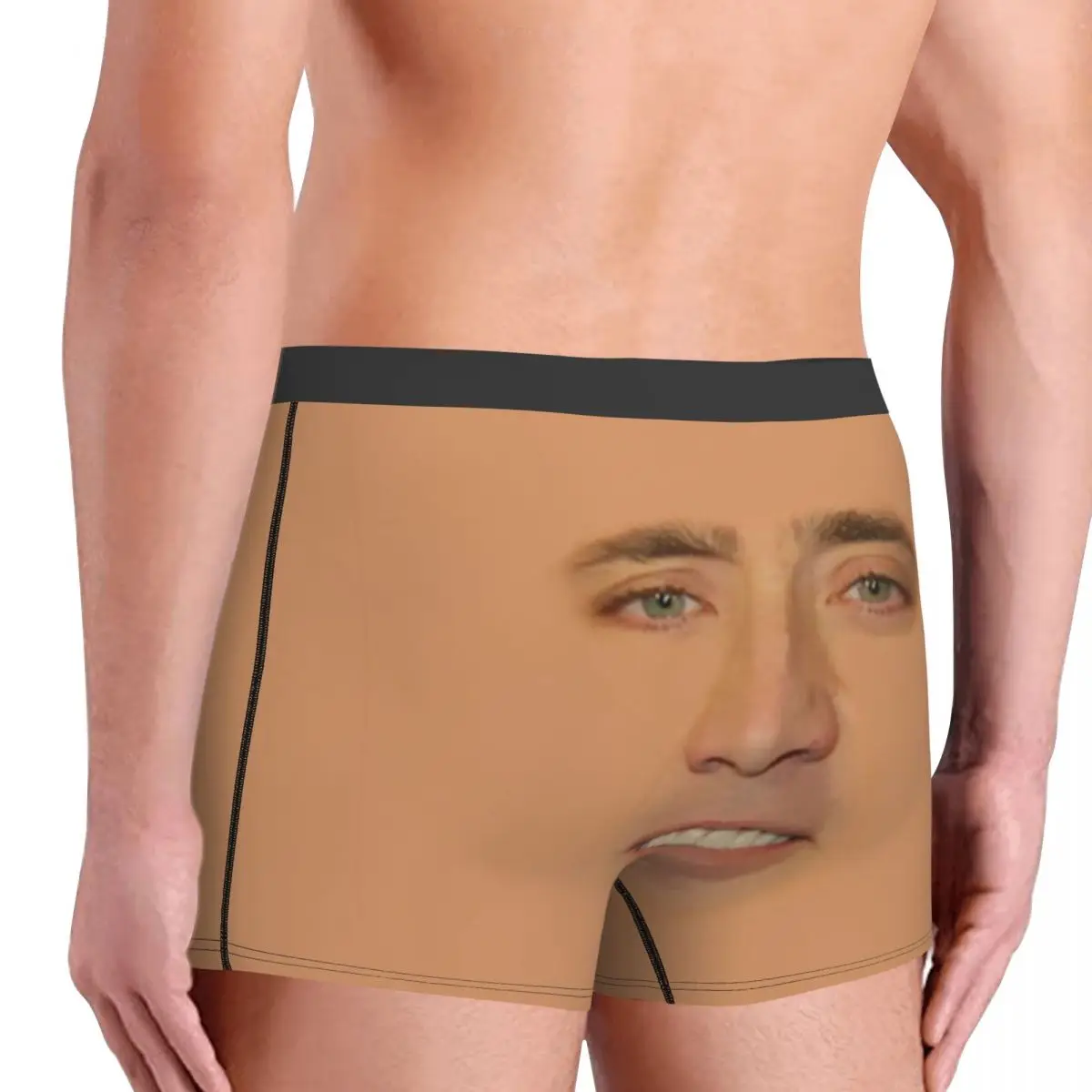 Custom Nicolas Cage Full Face Underwear Men Breathable Funny Meme Boxer Briefs Shorts Panties Soft Underpants For Male