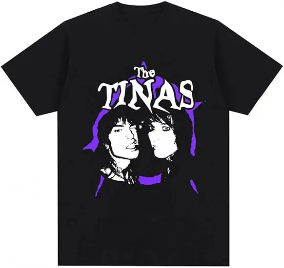 Vintage Emo-Musik-Duo-Grafik-T-Shirt Retro Punk Streetwear mit Lila Spritzer - Weiches Baumwoll-Rundhals-Shirt Y2k Rock Vintage-Bekleidung – Detail 6