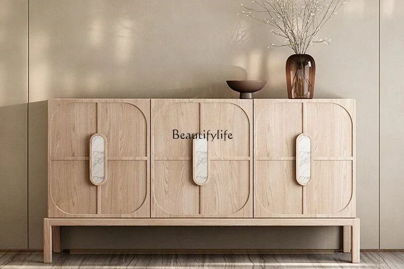 

1PJ12Nordic solid wood log wind tea cabinet modern simple decorative cabinet Japanese style