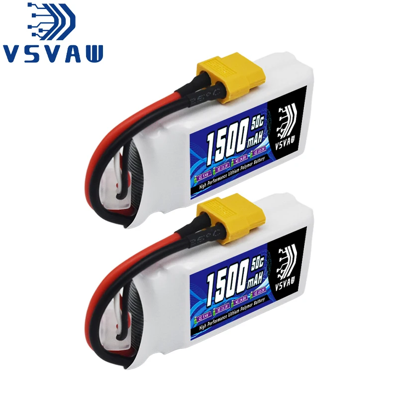Upgraded VSVAW 1500mAh 2S 7.4V 50C/100C Lipo Battery Helicopter Model FPV Model RC Aircraft Toy Lithium Battery