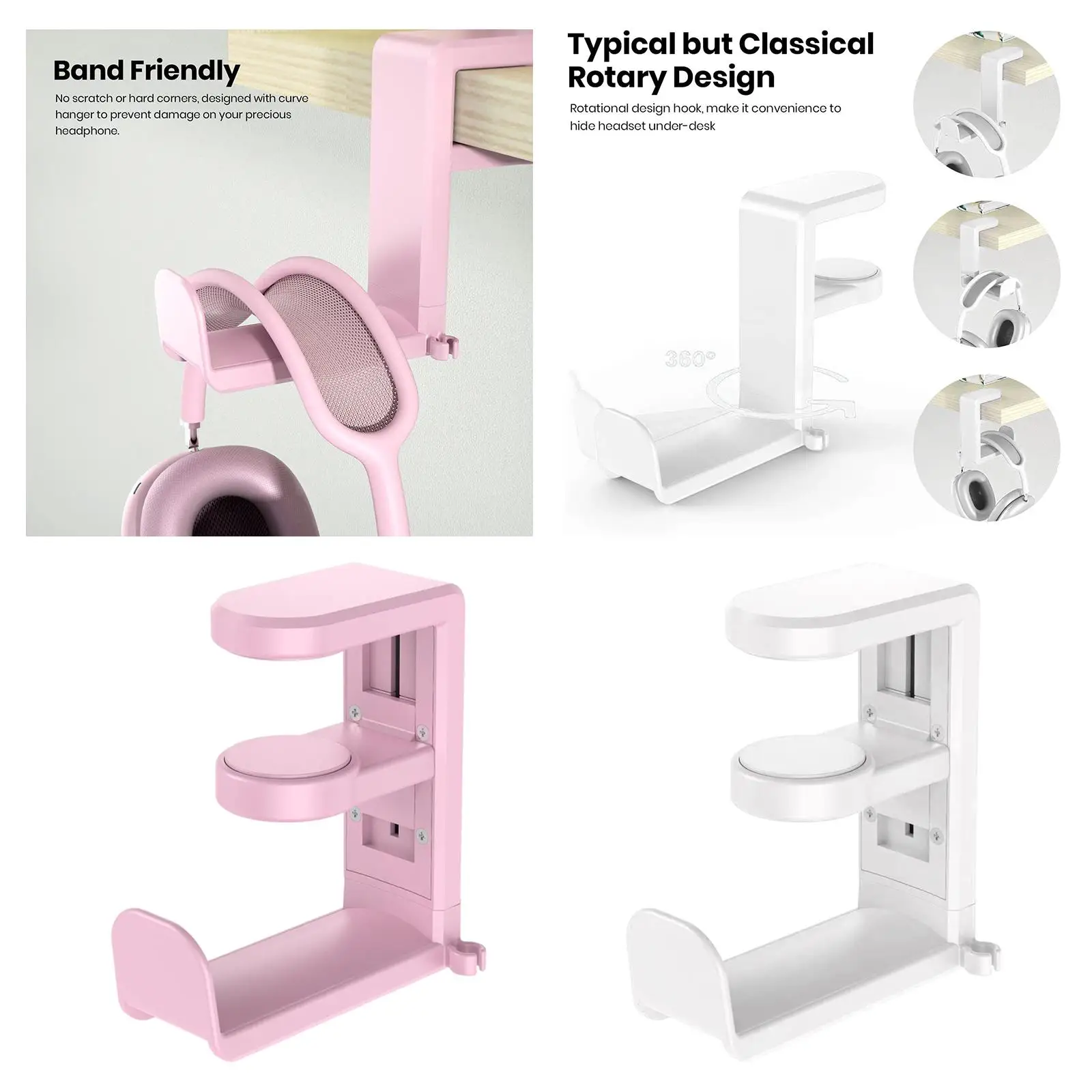 حامل خطاف سماعة الرأس، حامل عرض لتوفير المساحة، حامل سماعة الرأس