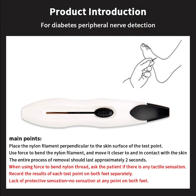 10g Medical Diabetic Monofilament Sensory Tester Foot Skin Contact Nerve Needle Pen Filament Endocrinological Diagnostic Tools