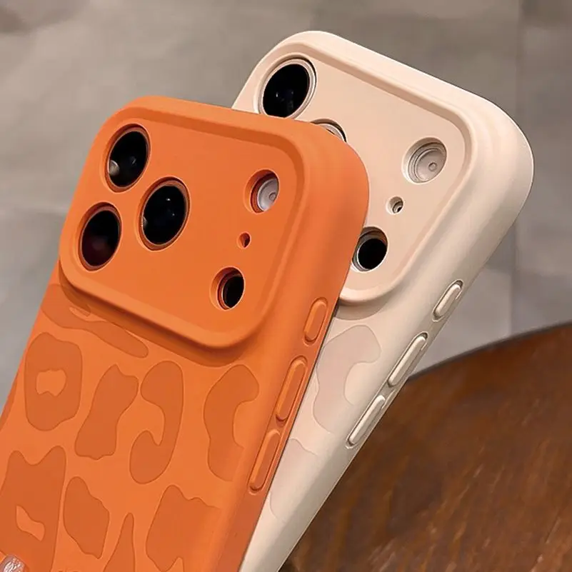 Flüssigsilikonhülle mit Leopardenmuster für iPhone 17, 16 Pro Max, Air, 14, 15 Plus, 11, 12 – Weiche, stoßfeste Hülle mit Kamera- und Bedienelementen_voghion.com