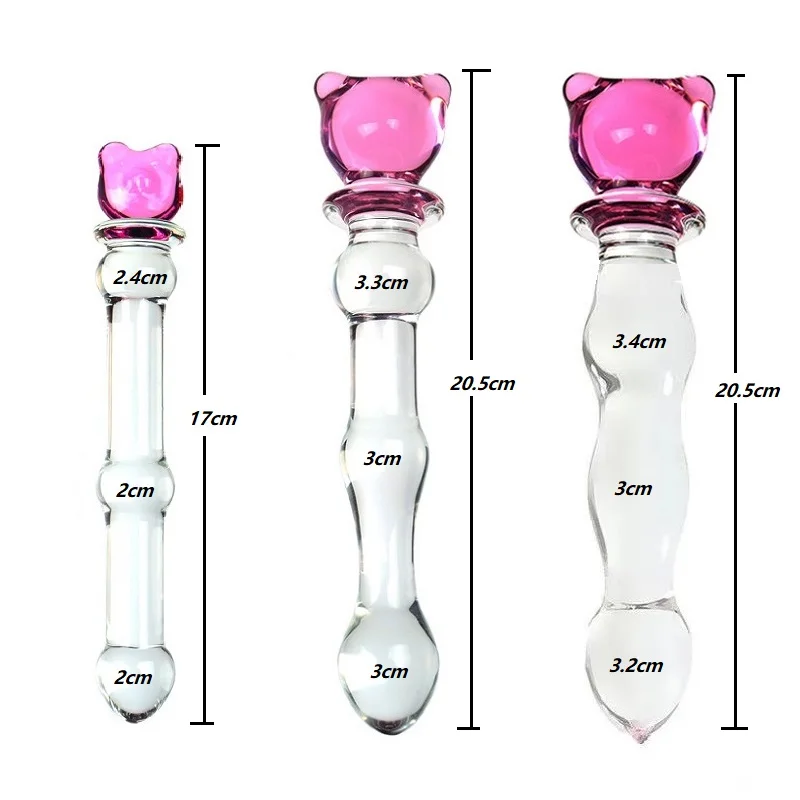 Little Bear fairy stick Crystal Glass Dildo Penis Beads Anal Plug  Sex Toys For Man Woman Couples Vaginal And Anal Stimulation