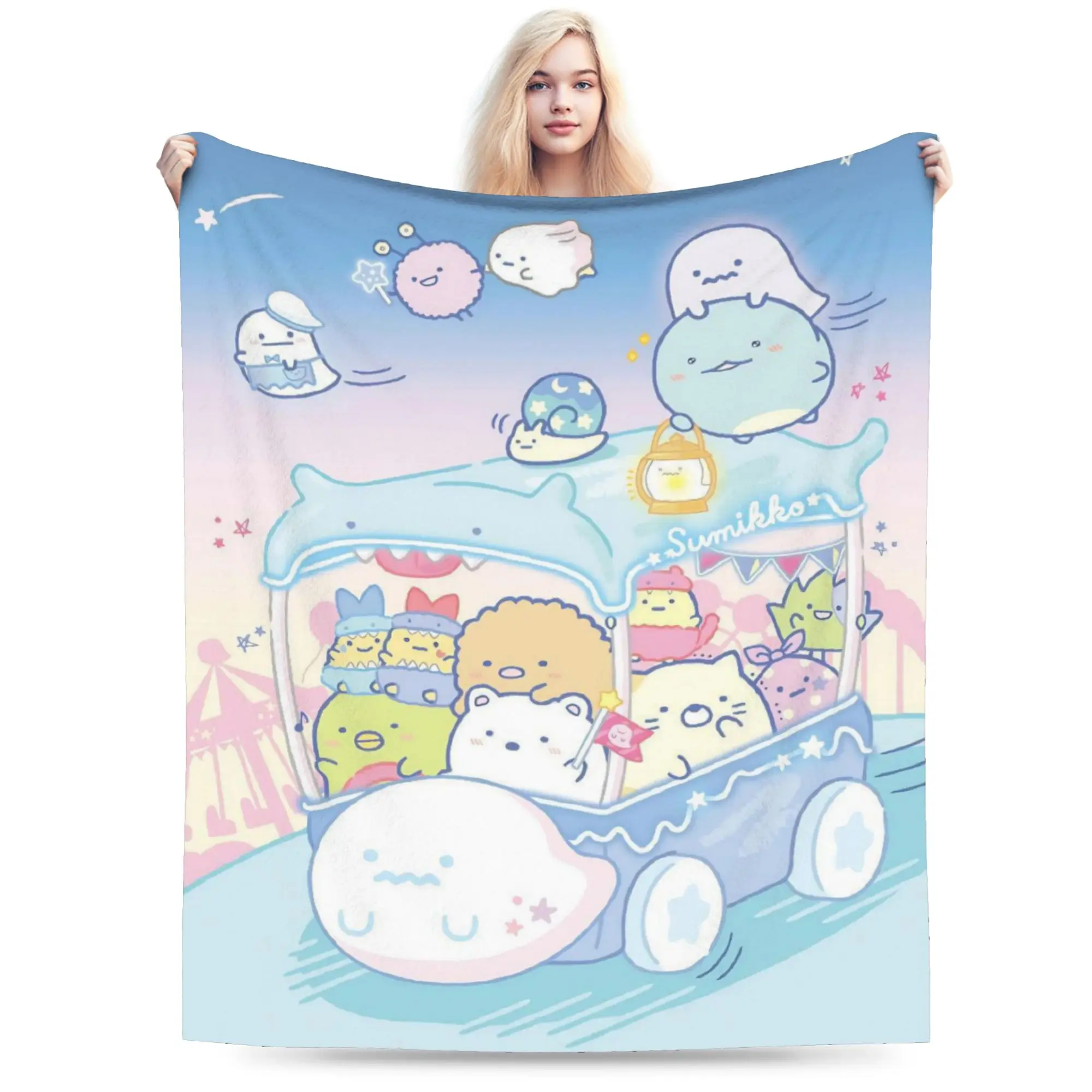 Sumikkos Gurashis  Blanket Velvet All Season Animals Portable Ultra-Soft Throw Blankets for Bed Outdoor Bedspread