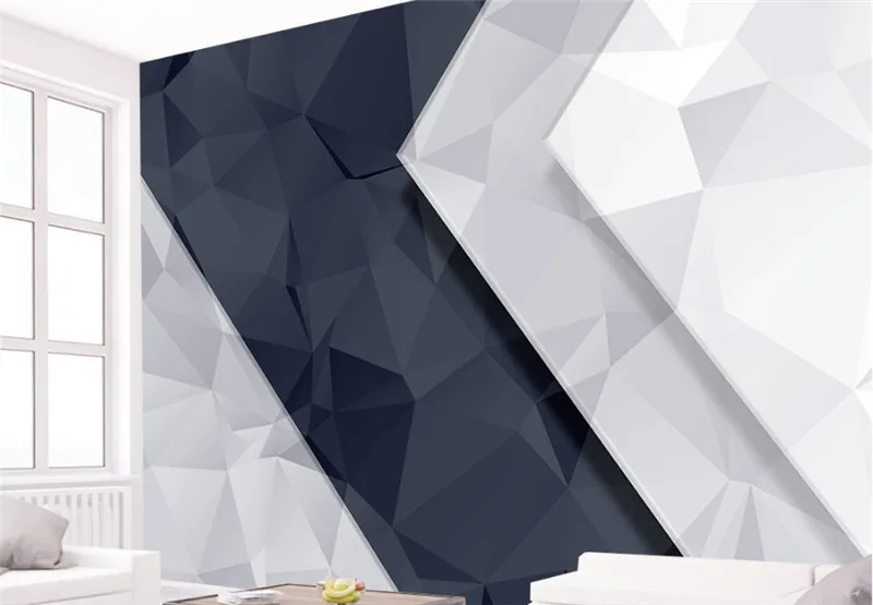 Customized products modern 3d photo mural wallpaper simple stylish geometric TV background wall home decor bedroom restaurant