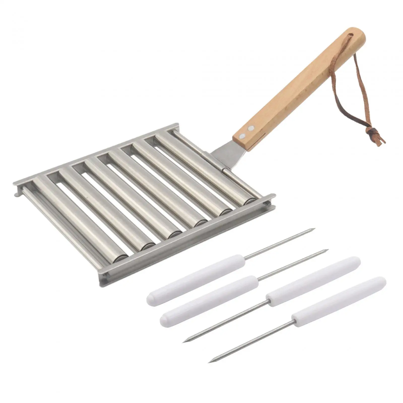 Aço inoxidável salsicha Roller Rack, Hot Dog Roller, Titular removível Steamer para Camping, Atividades de fogueira