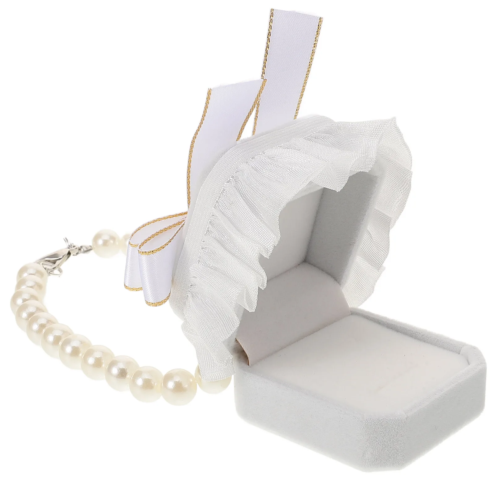 

Pet Wedding Ring Box Dog Collar Jewelry Case Holder Necklace Gift Container Polyester Storage Packaging Display Tool Ornament