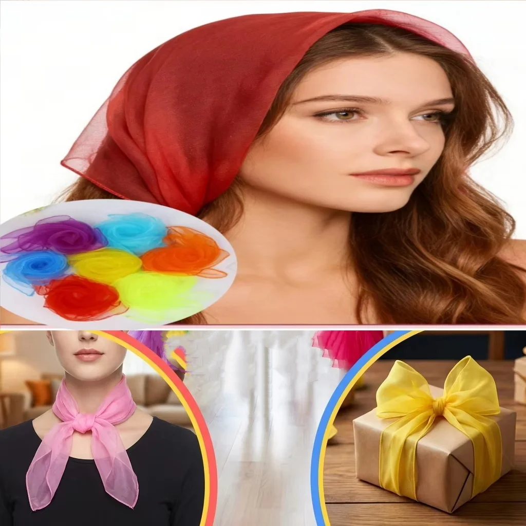 6Pcs Dance Silk Scarves Music Magic Trick Props Rhythm Accessories Family Party Decor Gifts for Kids Performance Movement Toys