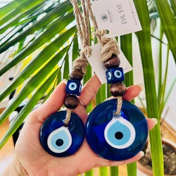 Evil Eye Wall Hanging Nazar House Protection Macrame Decor specchietto retrovisore ciondolo Lucky Eye Glass Evil Eye regali occhi turchi