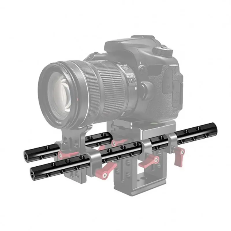 AT82-For Canon Nikon Sony Fuji Compatible 15Mm Rods 2PCS 1/4 Threads For DSLR Camera Cage Follow Focus Tube Rod Rail System