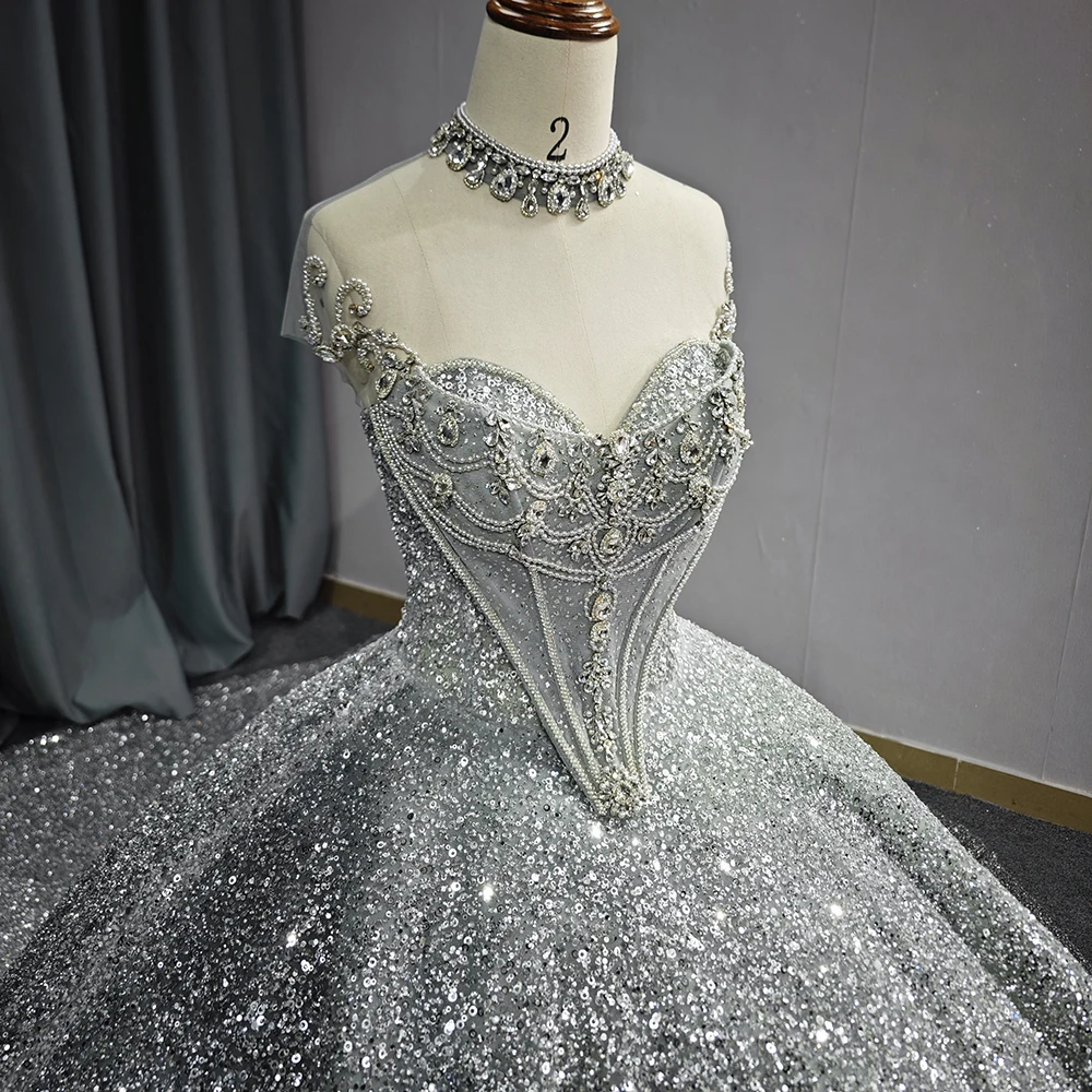 High Neck Princess Quinceanera Dress Crystals Beads Vestidos De 15 Años Birthday Party Gown Customized vestido de 15 quinceañera