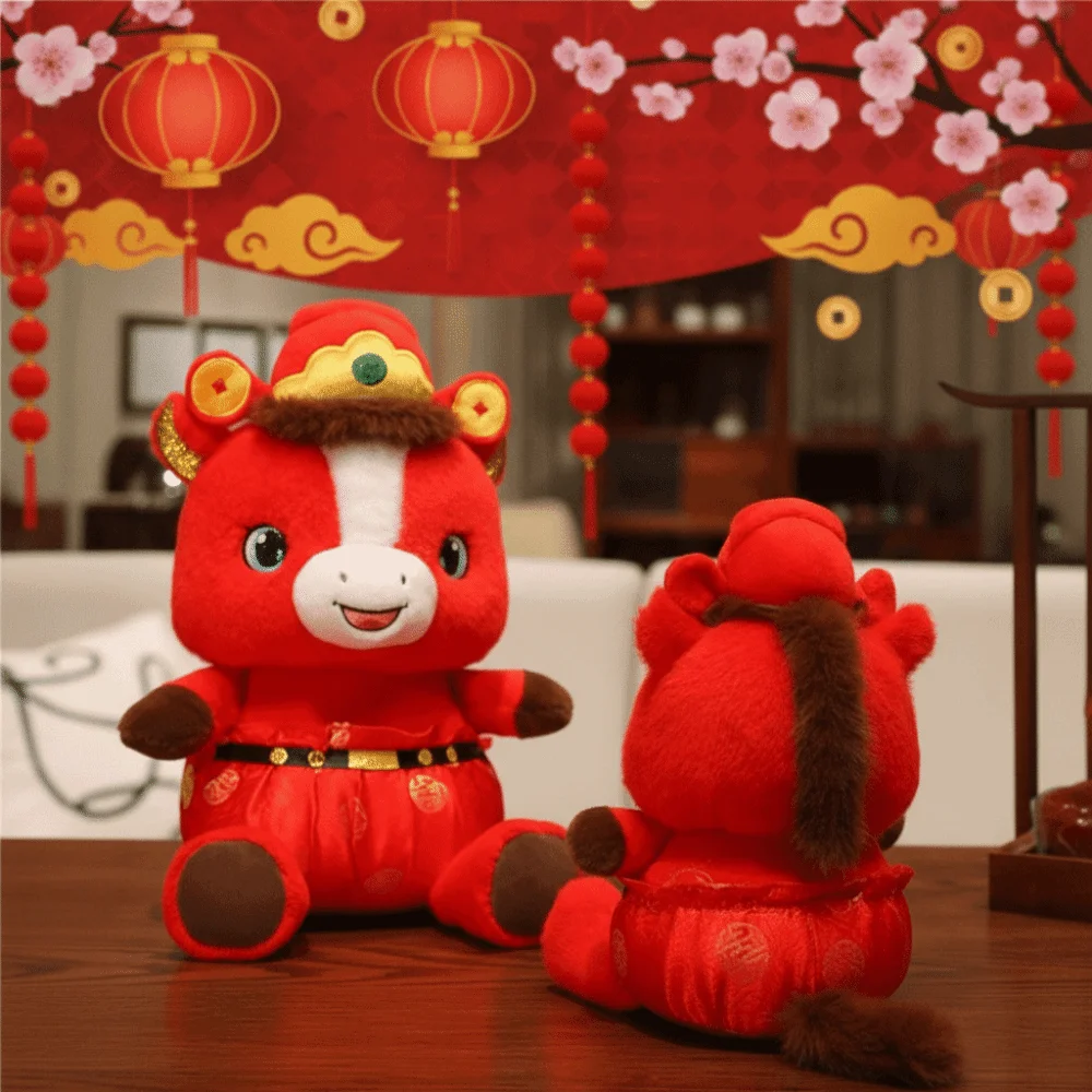 Mascotte poppen paard pluche pop geluk creatief gevuld paard speelgoed schattig pluizig paard pop hanger feestelijk decor