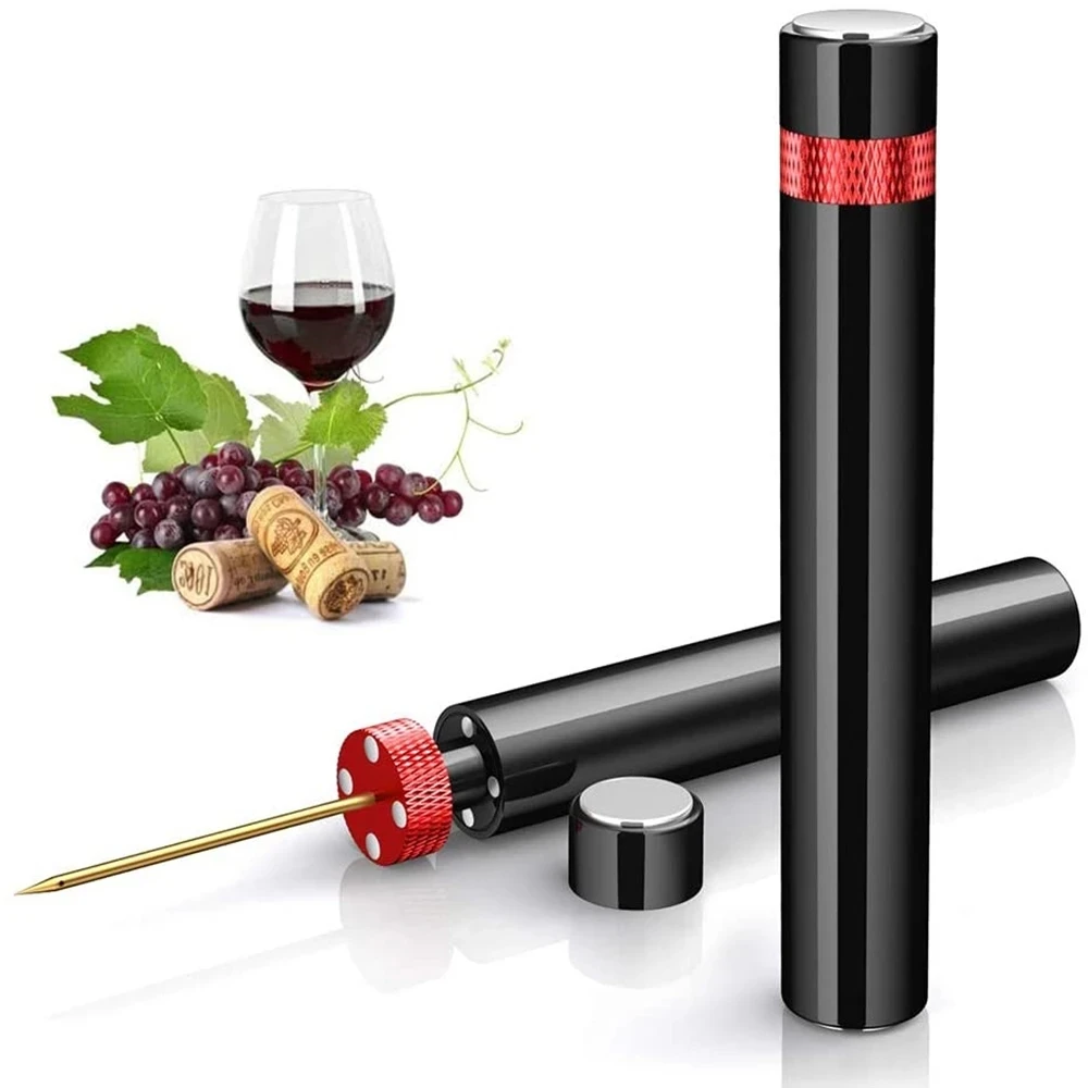 Sacacorchos de presión de aire para botellas de vino, sacacorchos portátil de acero inoxidable, seguro, removedor de corcho, herramientas de cocina, accesorios de Bar