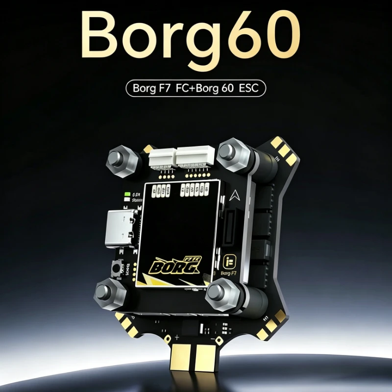 IFlight Borg F7 + Borg 60 ESC FPV Stack, STM32F722 FC + 60A 32Bit ESC 4-6S LIHV High Performance FPV Flight Stack Kit