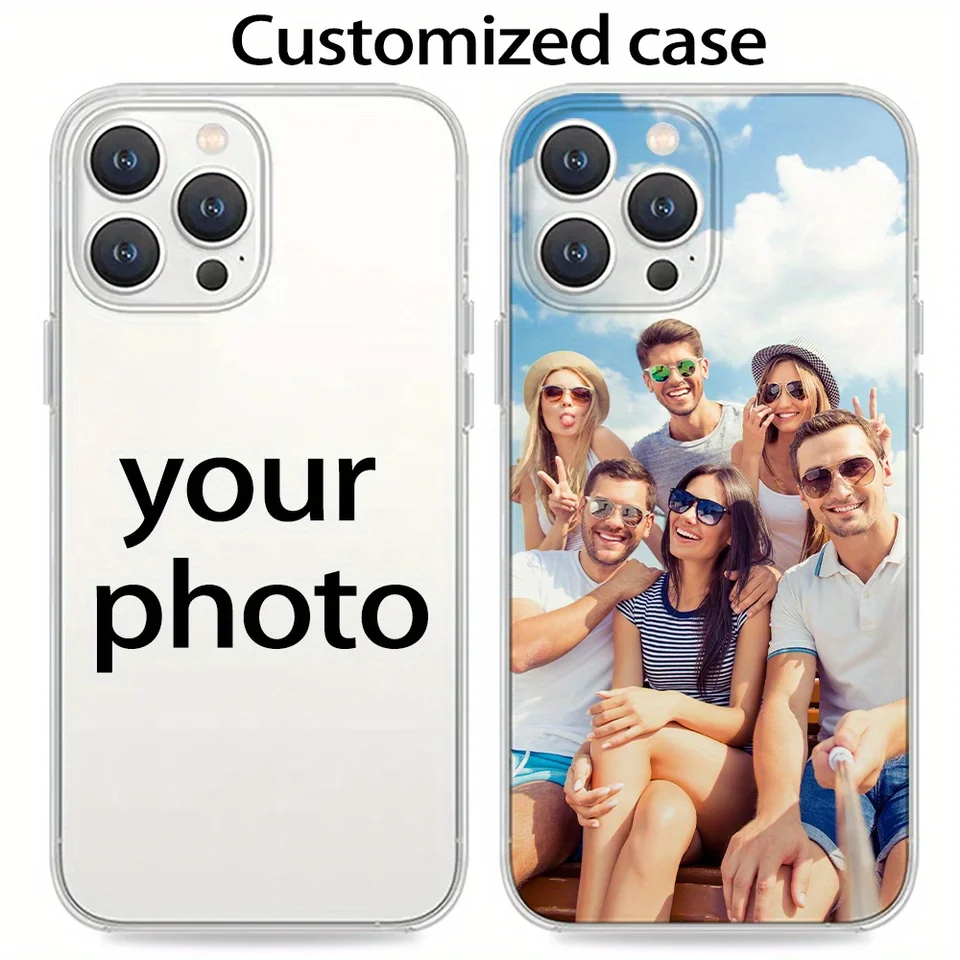 Funda de TPU personalizable con fotos para iPhone 17 16 16e 15 14 13 12 11 Pro Max Mini SE 2020 2022 XS XR 6 6s 7 8 Plus Air 4