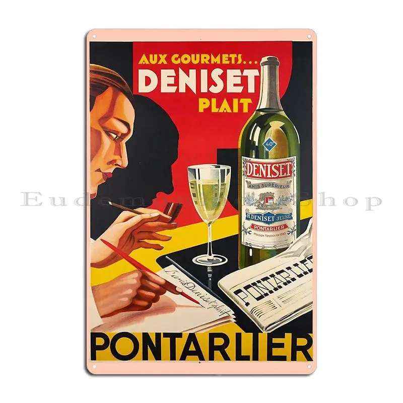 Deniset Pastis Metal Plaque Poster Cinema Cinema Design Cinema Design Tin Sign Poster