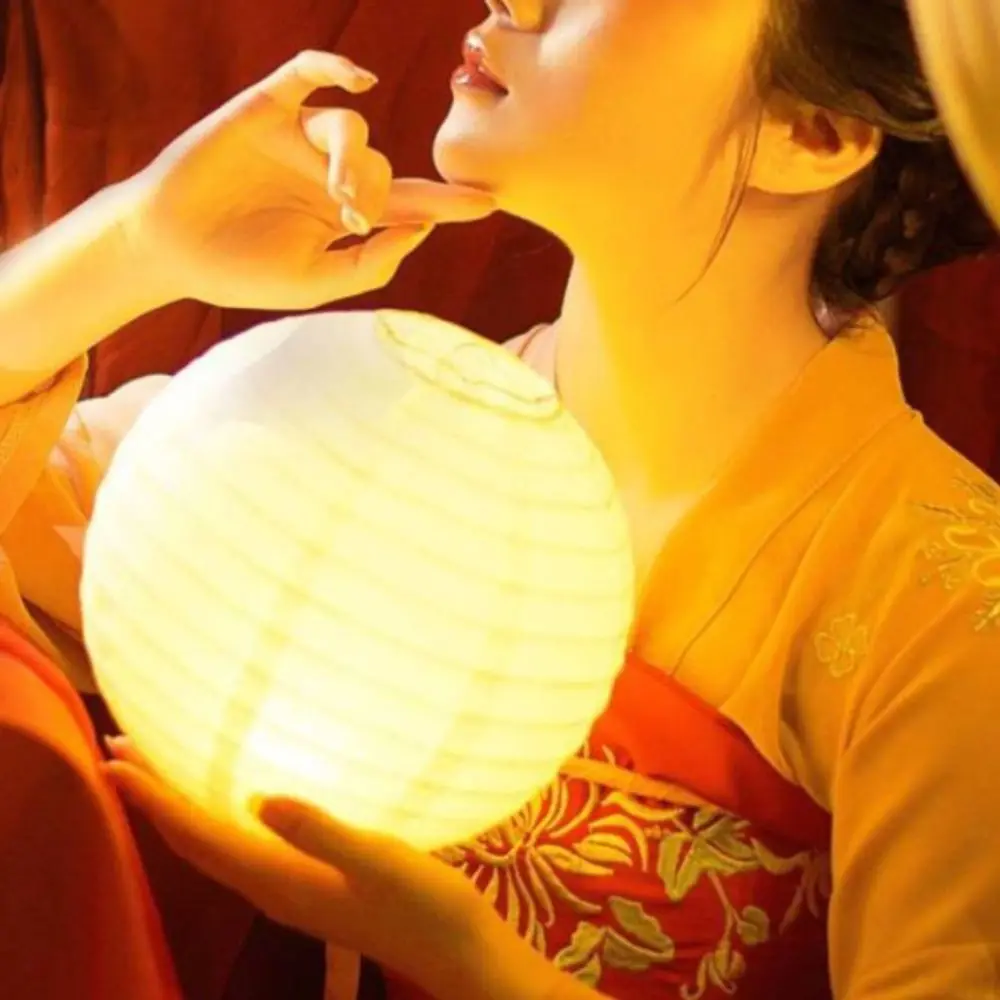 Wabi-Sabi Spherical Paper Lantern Irregular Shape Vintage Pendant Lamp LED Compatible Large Round Chandelier Dining Room