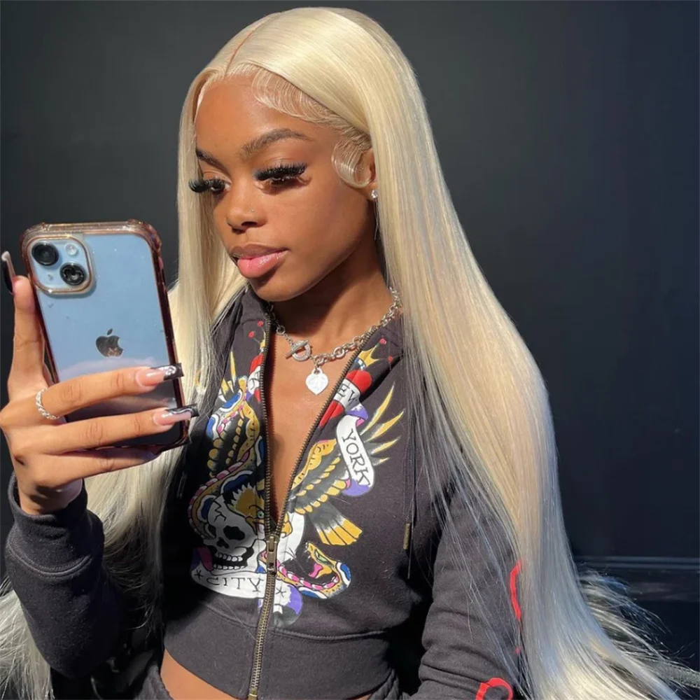 

613 Honey Blonde Colored 13x4 13x6 Lace Front Frontal 180-200% Density Wig Straight For Women Wig 16-36 Inches