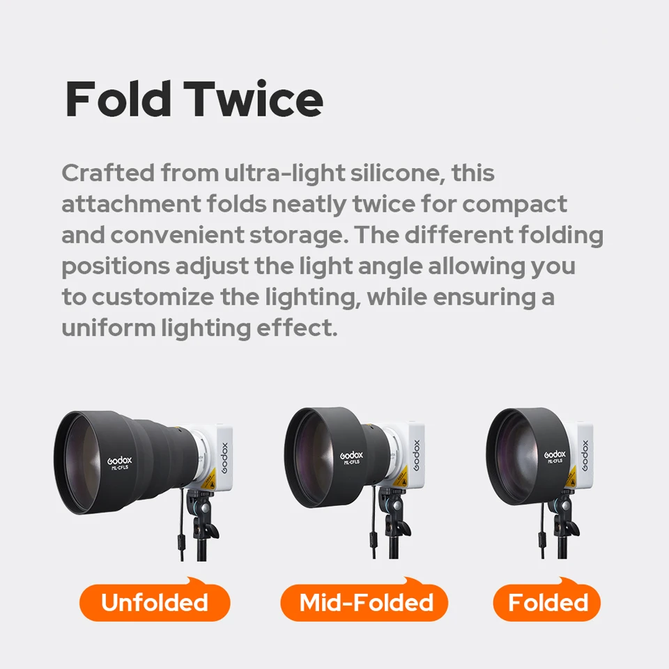 Godox ML-CFL5 عدسة فريسنل القابلة للطي ملحقات إضاءة التصوير الفوتوغرافي إضاءة أكثر إشراقا قابلة للطي سهلة الاستخدام لـ ML100R