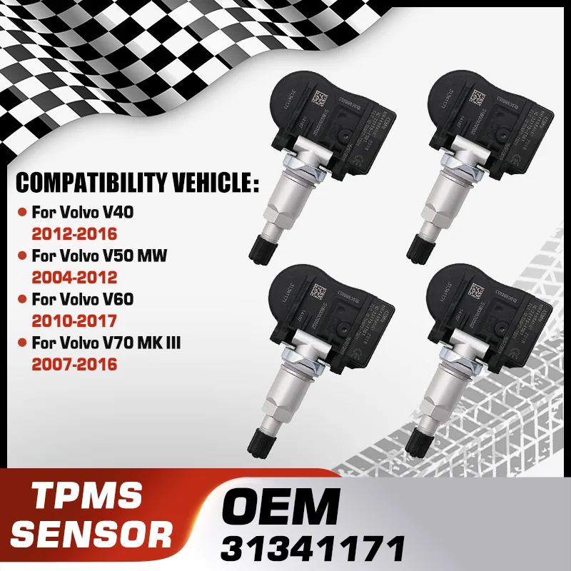 

TPMS Tire Pressure Monitor Sensor For Volvo V40 2012-2016 Volvo V50 MW 2004-2012 Volvo V60 2010-2017 Volvo V70 MK III 2007-2016