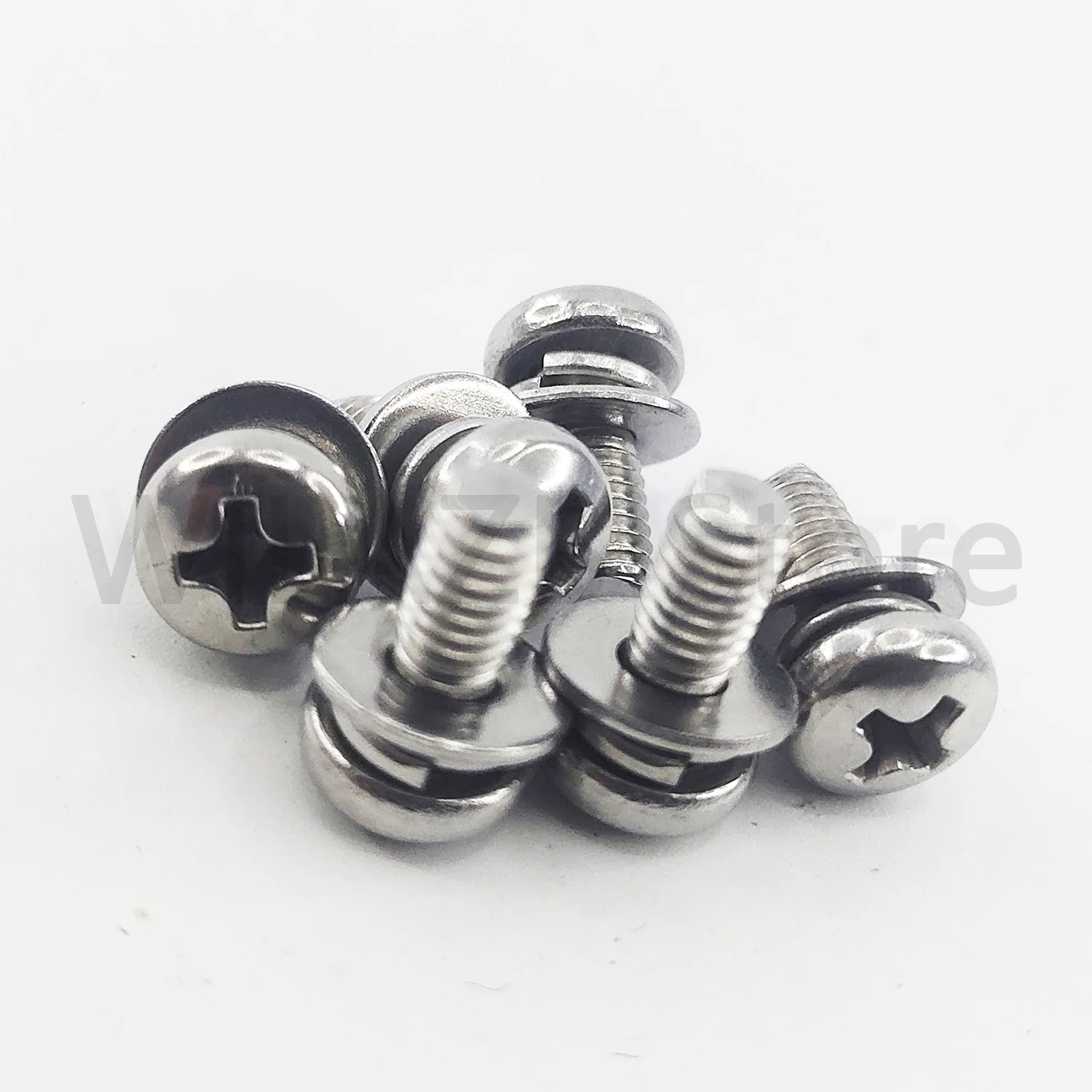 GB9074.8 304 Stainless Steel Phillips Cross Recessed Pan Head Screw Set Spring Washer Plain Gasket Combination M2 M3 M4 M5 M6 M8