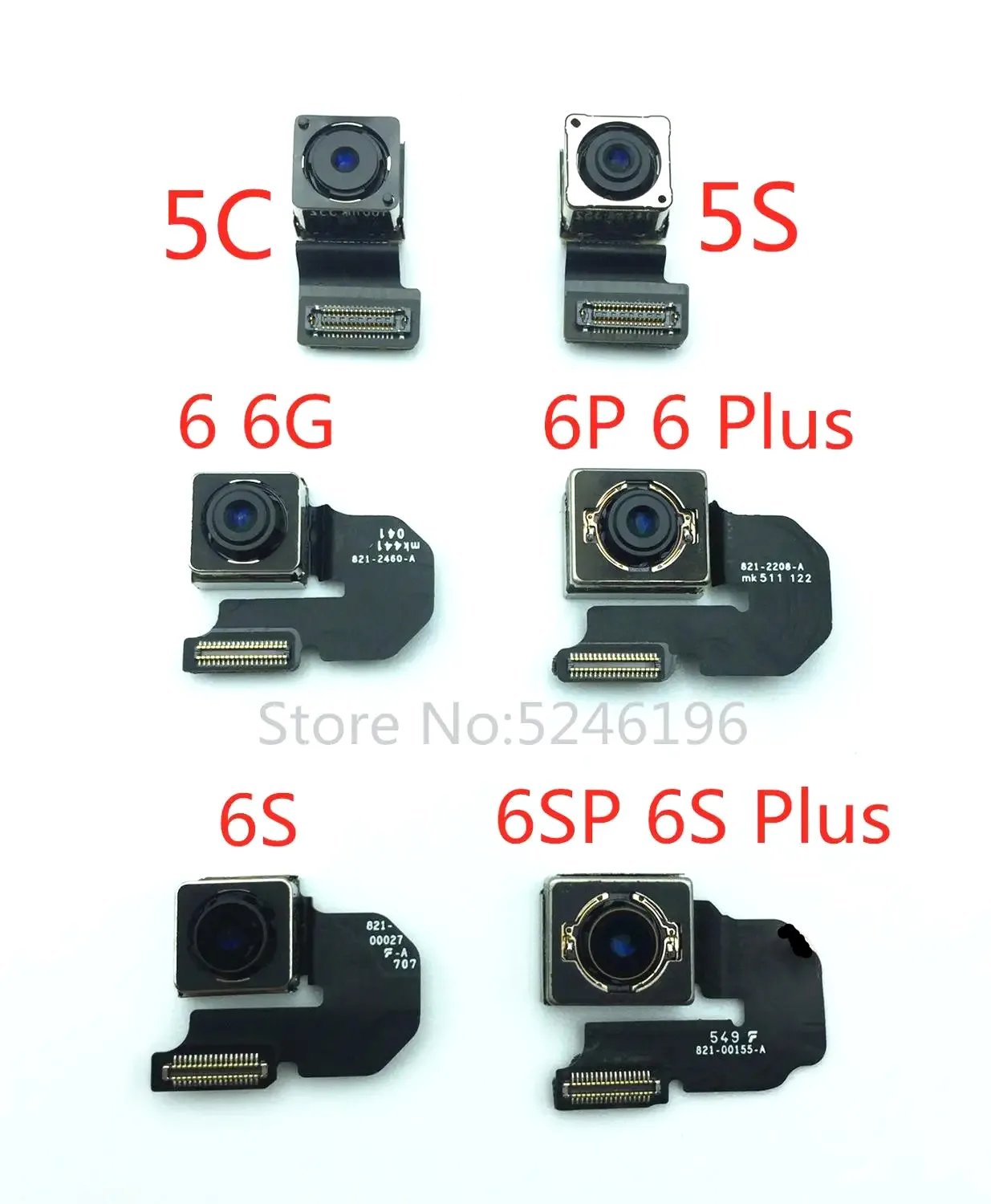 1szt Tylna duża główna kamera tylna Kamera przednia Moduł Elastyczny kabel Do iPhone 5C 5S iPhone 6 Plus iPhone 6S Plus Wymień część.