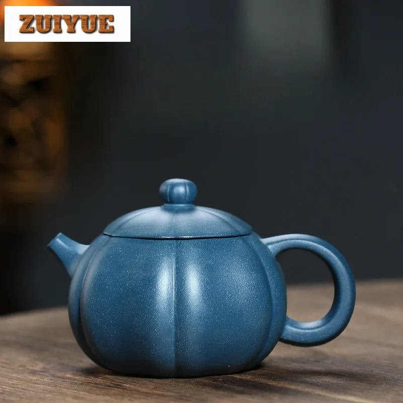 280ml Handmade Yixing Purple Clay Teapots Handmade Xishi Pot Raw Ore Azure Mud Kettle Chinese Zisha Tea Set Drinkware Collection