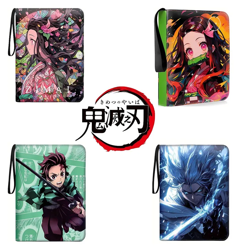 400pcs/900pcs Card Album Book Anime Demon Slayer Collection Card Tanjirou Nezuko Zipper Game Cards Binder Holder Kids Gifts Toys