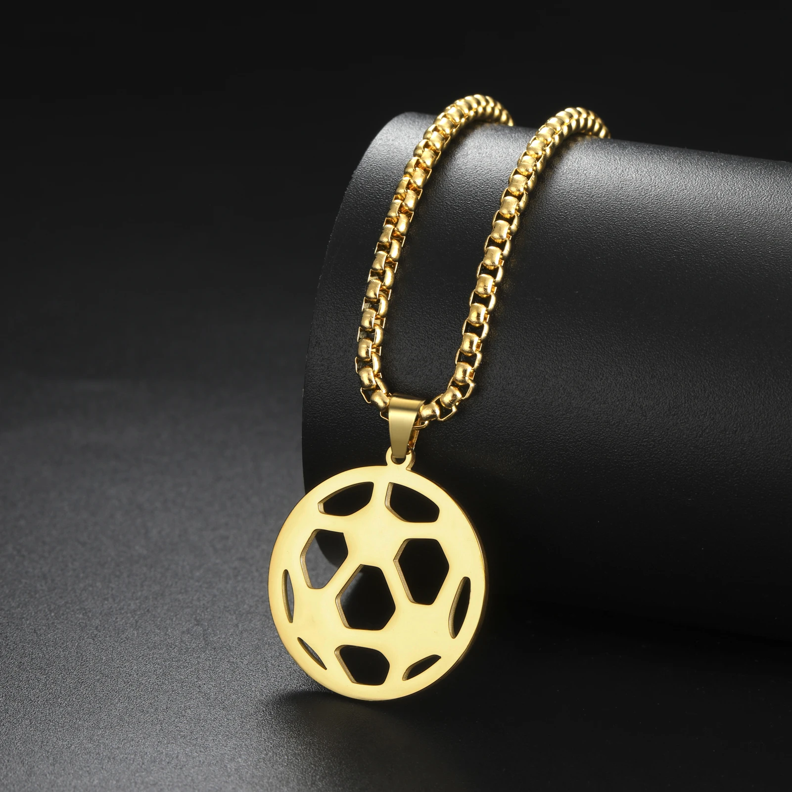 Unift Ball Necklace for Men Stainless Steel Rugby Baseball Football Soccer Basketball Pendant Hip Hop Sport Jewelry Gift