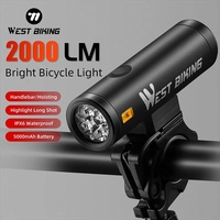 WEST BIKING Bike Front Light IPX6 Waterproof Bicycle Headlight 400LM/1000LM Aluminum Alloy Flashlight Rechargeable Cycling Lamp