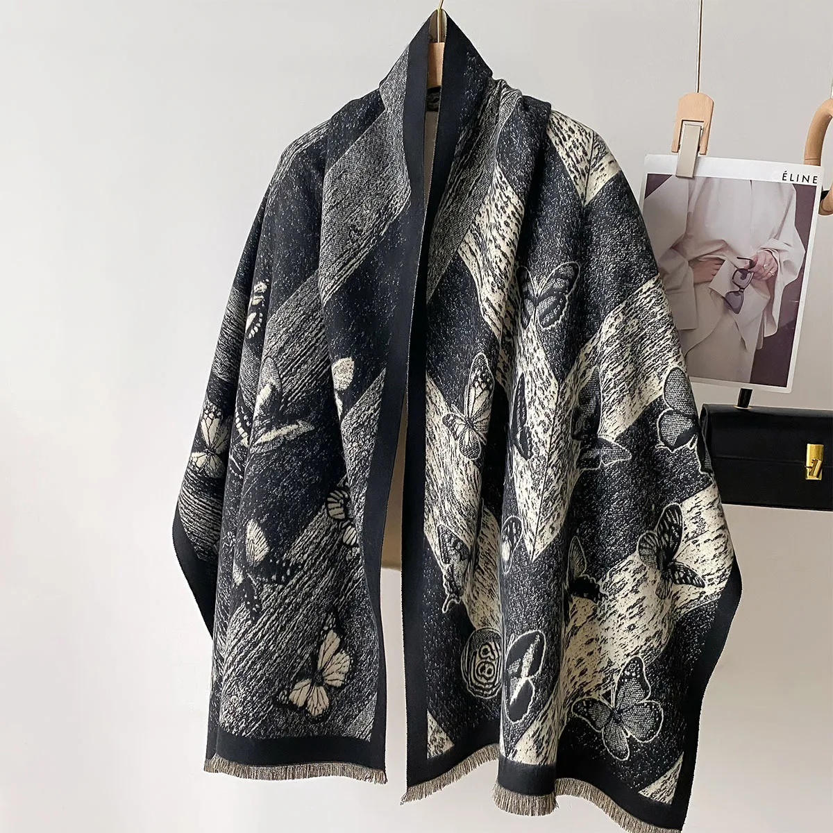 Luxury Design Thick Foulard Cashmere Scarf Ladies Winter Pashmina Female Shawls Wraps Floral Women Blanket Warm Stoles Bufanda