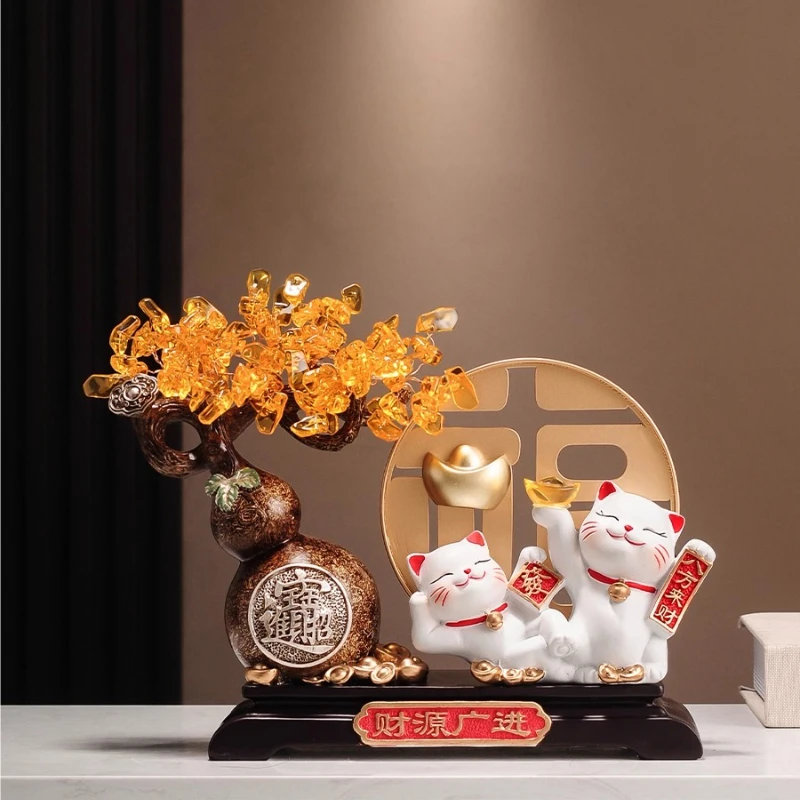

Fortune Tree Lucky Door Lucky Cat Jinbao Ornament Office Store Front Desk Decoration Housewarming Opening Gifts
