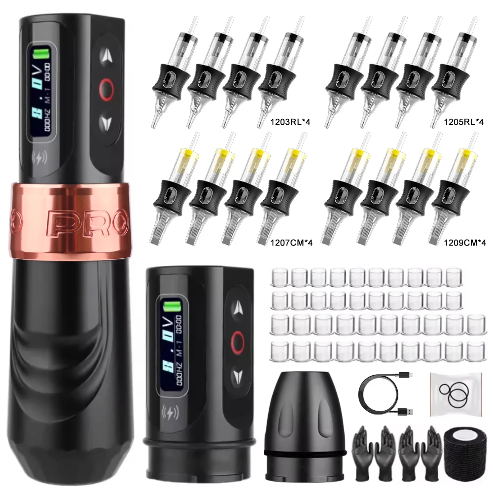 

Wireless Tattoo Machine Tattoo Pen Kit Stroke 4.0mm 2000mAh Coreless Motor Lithium Battery Pen For Tattoo Artists & Beginners