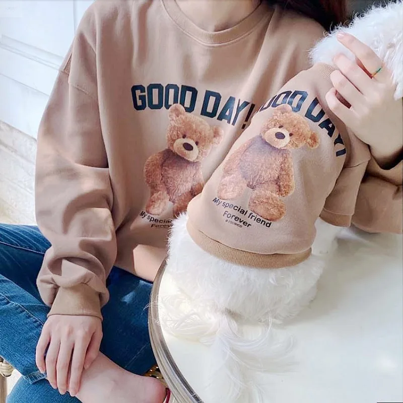 Sudaderas con capucha para perros y mascotas, ropa cálida y suave para perros, sudadera con estampado de oso para cachorros, jersey de moda para gatos, sudaderas con capucha para mascotas, disfraces para perros Chihuahua