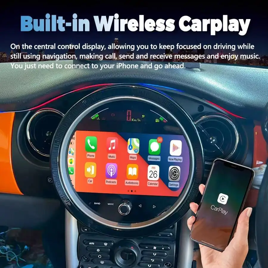 9 "أندرويد 15 Autoradio لسيارات BMW ميني كوبر R50 R52 R53 2004-2007 ستيريو سيارة لتحديد المواقع والملاحة مشغل وسائط متعددة Carplay رئيس وحدة