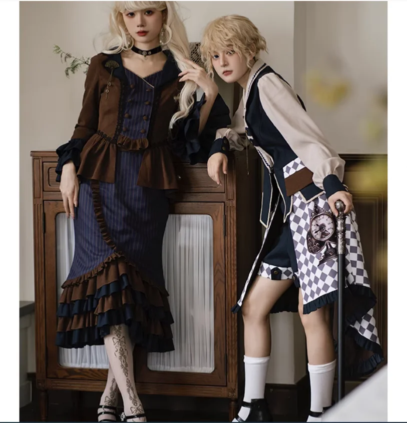 

Steam punk printed embroidered autumn lolita costume
