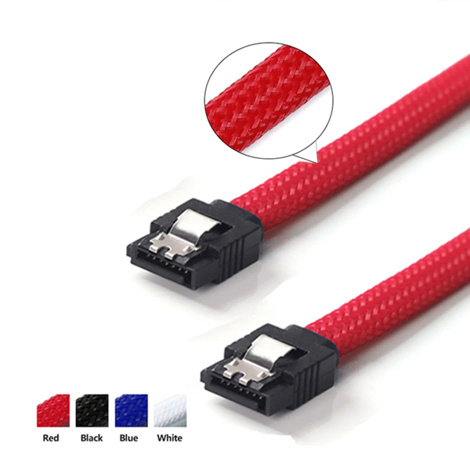 【البيع الساخن】2 قطعة 50 سنتيمتر SATA 3.0 III SATA3 7Pin كابل بيانات 6 جيجابايت/ثانية SSD كابلات HDD القرص الصلب بيانات الحبل مع الأكمام النايلون قسط الإصدار