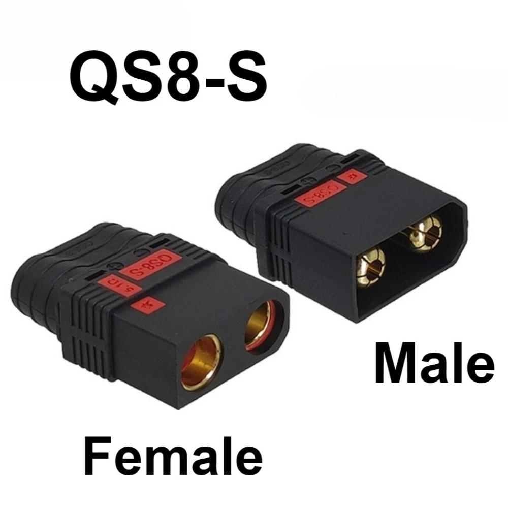 2PCS QS8-S Anti-Spark Connector Male Female Adapter To for RC Drone Electric Vehicle Lipo Battery RC Drone Lipo