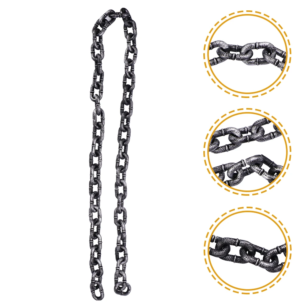 

1M Simulated Iron Props for Halloween Christmas Decor Costume Accessory Plastic Links Fake Chain DecorHaunted House Party