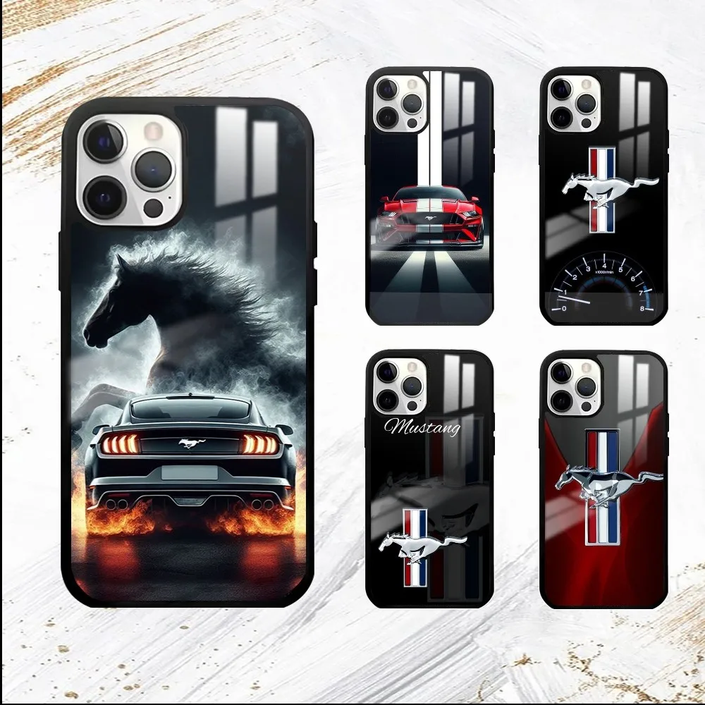 Luxury cars M-MustangES Phone Case For iPhone 16 15 14 13 12 11 Pro Max Plus Mini PC Mirror Fashion  phone case