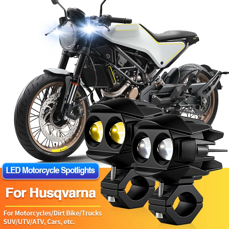 1 Set LED Motorcycles Headlight 2 Color Spotlight Truck ATV for Husqvarna TC50/TC65/TC85/TC250/TE150/TE250/TX125/TX300i/VITPILEN