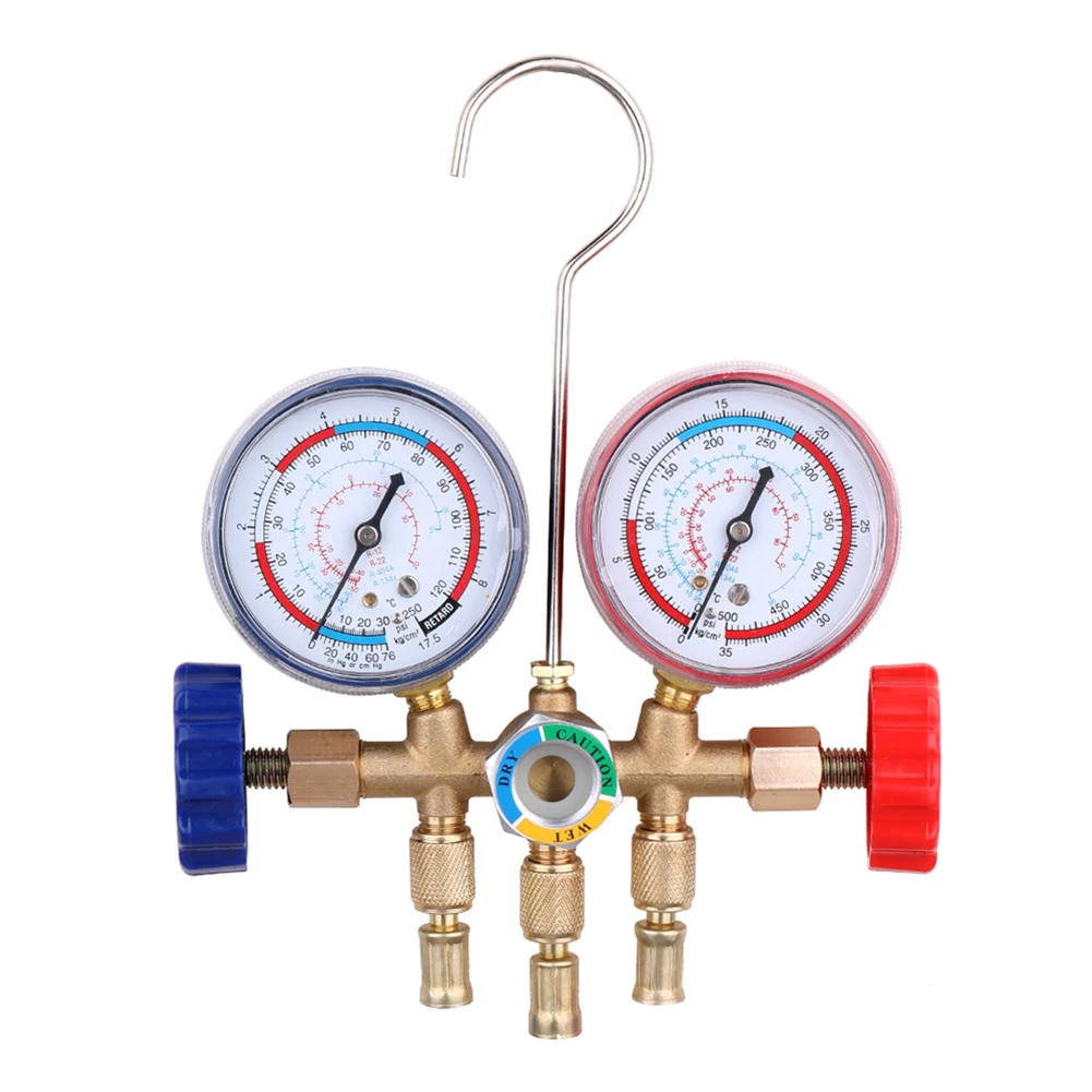 Refrigeration Manifold Gauge Air Condition Refrigeration Set 3 Way A/C Refrigeration Charging Service for R404A R134A R12 R22