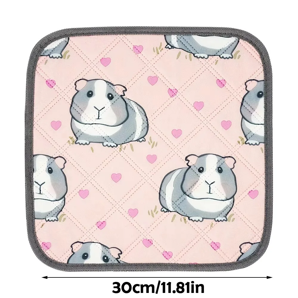 New Washable Guinea Pig Cage Mat Waterproof Super Absorbent Hamster Pee Pad Reusable Non-Slip Mat for Guinea Pigs Small Animals