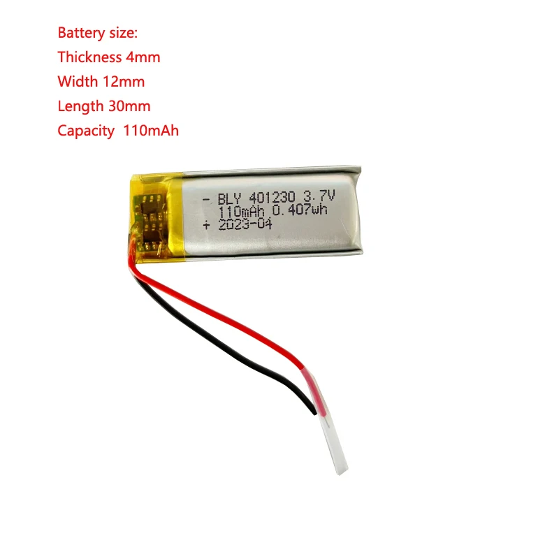 401230 3.7v 110mah Li Polymer Battery Charger For Mp4 Mp3 Gps Smart Bracelet Watch Bluetooth Earphone Headset Handheld Fan