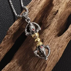 Vajra Pestle Tibetan-Style Subduing Magic Pestle Pendant Necklace Men and Women Retro Ethnic Style Amulet Jewelry Gift