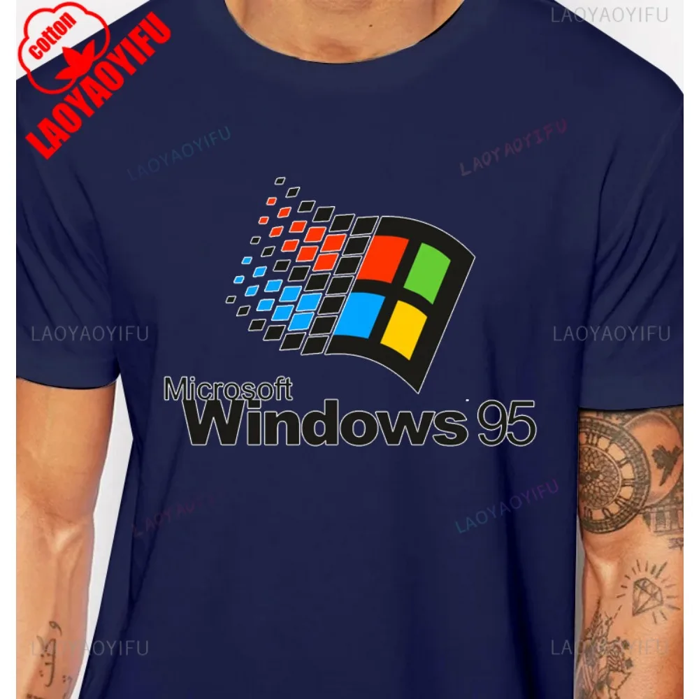 Windows 95 Graphic Funny Computer System Tshirt Vintage 90s 80s Programmer Joke Meme Man T Shirt Cotton Short Sleeve Y2k Tees image 4